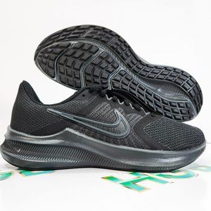nike running downshifter trainers in triple black